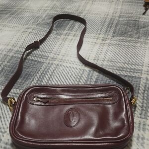 Cartier Deep Burgundy Leather Shoulder Bag